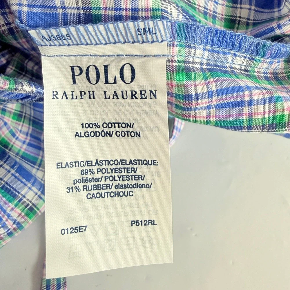 Polo Ralph Lauren Men's Plaid‎ Woven Sleep Pajama Shorts Blue Green S P512RL